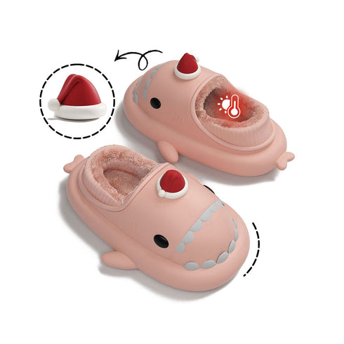 Sharkicks Basic - Winter Santa Heel-covered Shark Slippers